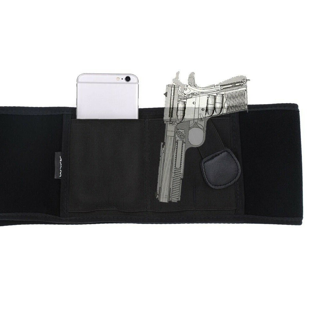 Concealed Carry Belly Band Holster for Left-Hand Gun Waist Wrap