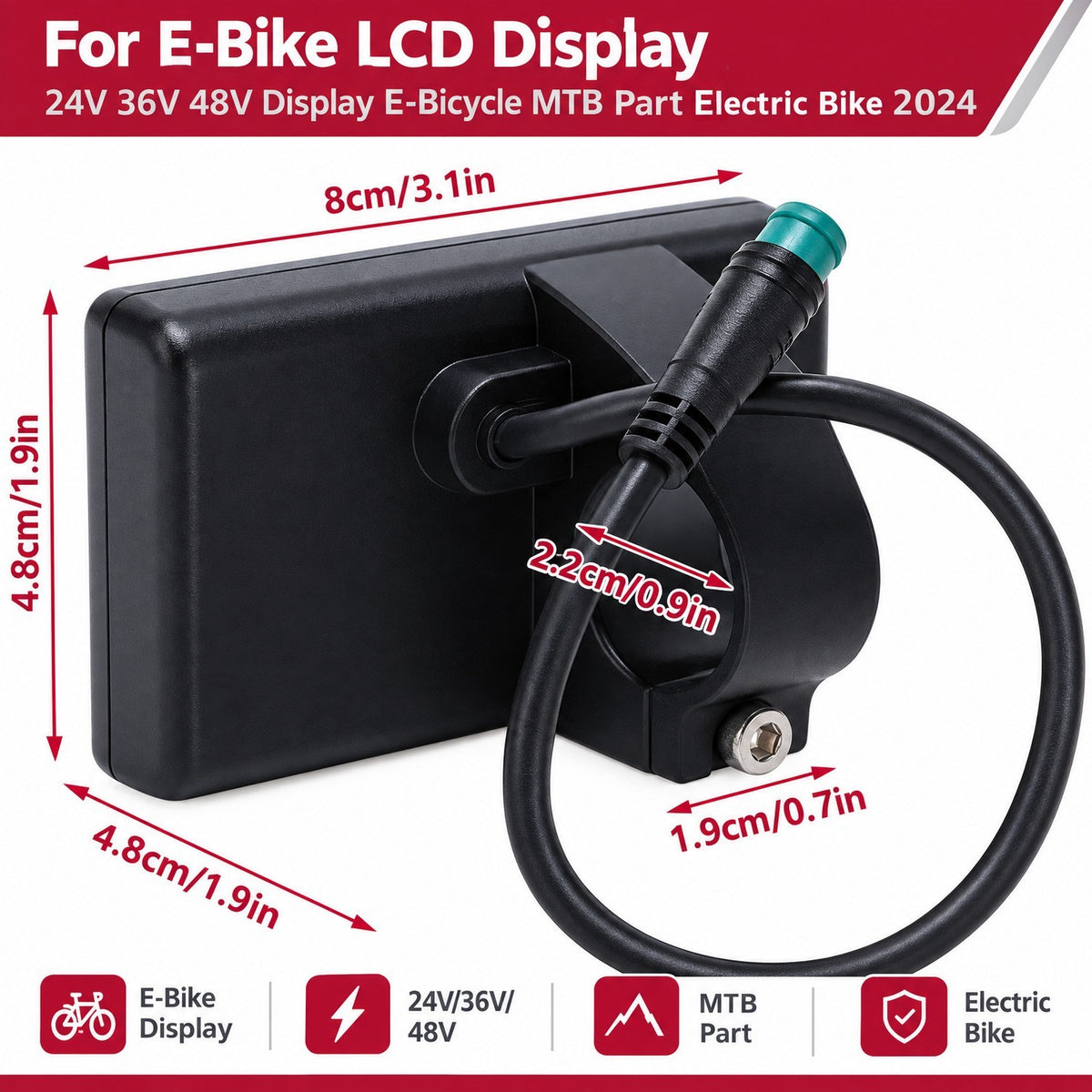 Electric Bike LCD Display 24V 36V 48V Waterproof Segment Screen for MTB & E-Bike