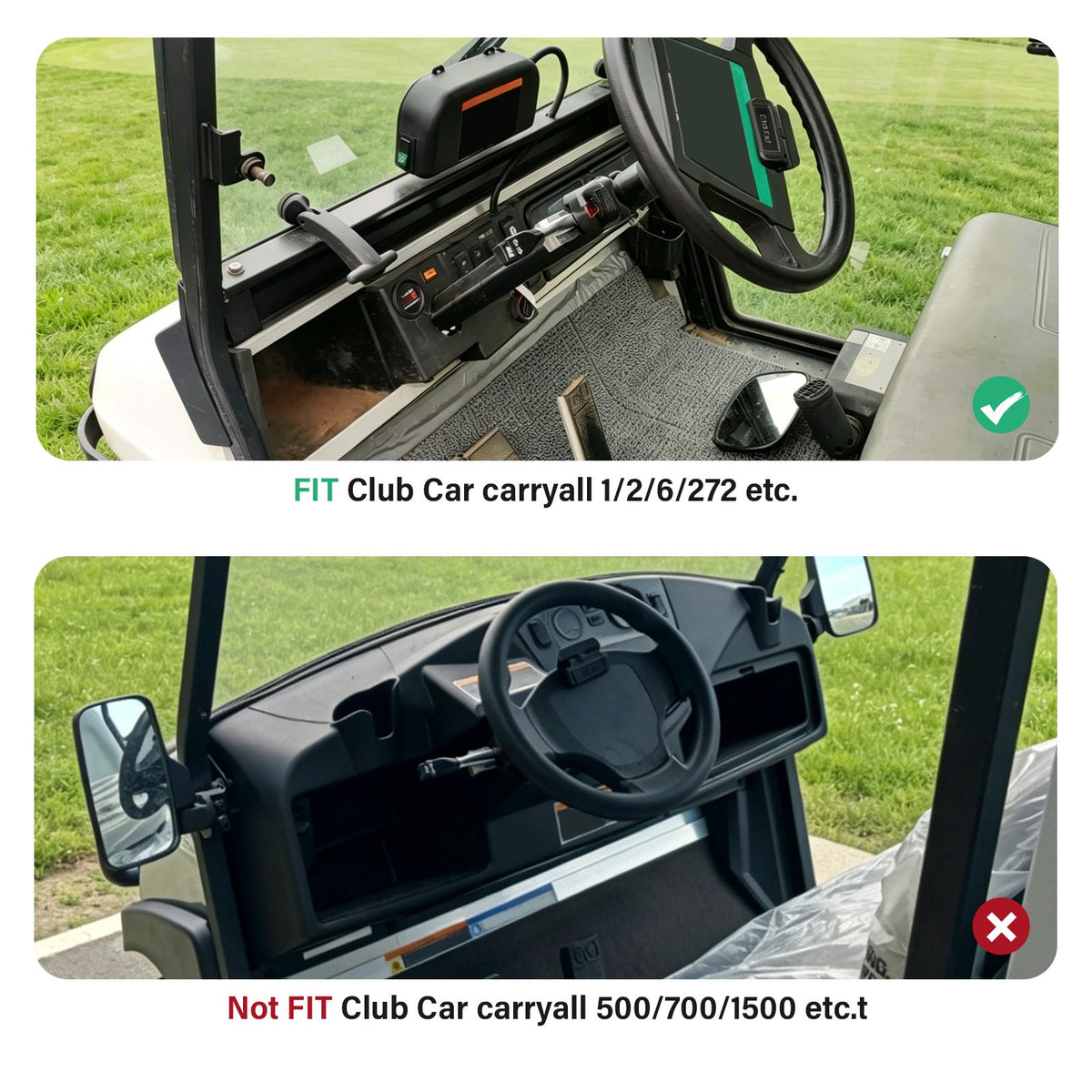 Golf Cart Carbon Dash Cover with Cup Holders for Club Car DS 1982+ 1984 1992