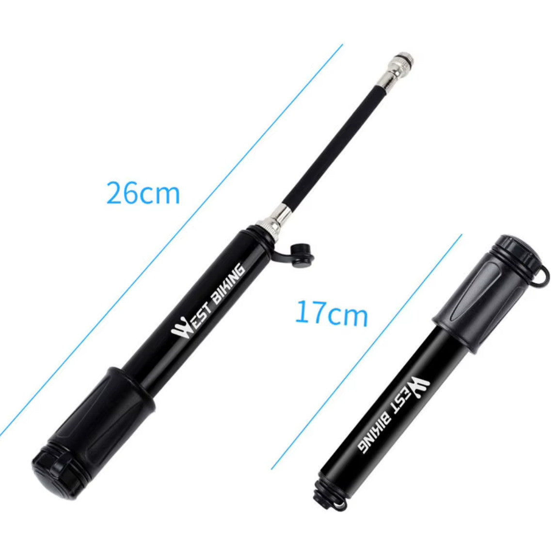 Mini Bike Pump Aluminum Alloy Portable Bicycle Hand Air Pump 100Psi