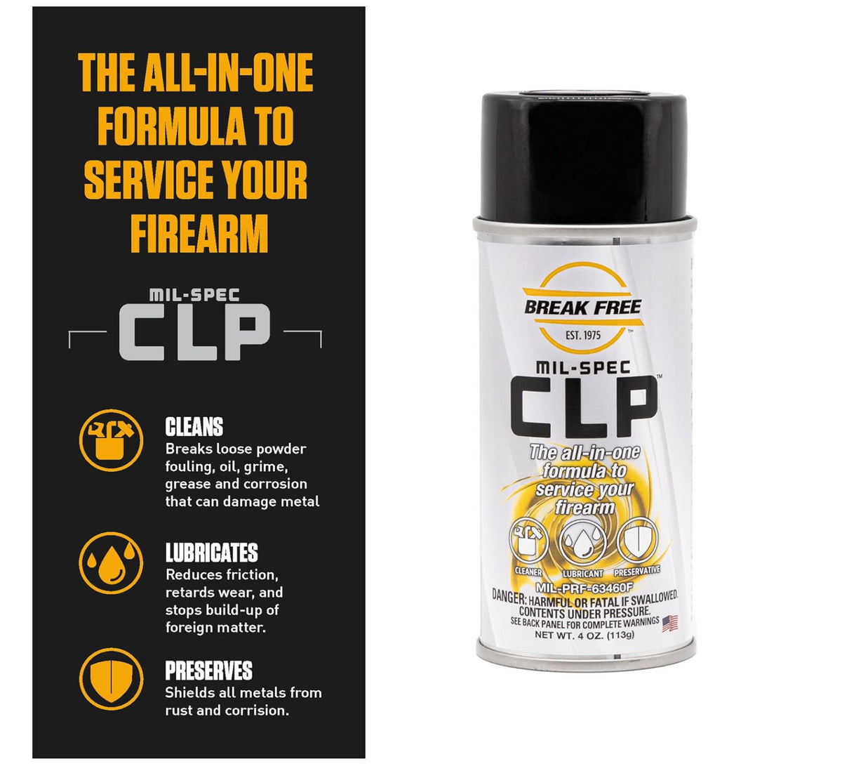 Gun Lubricant Cleaner Protectant 4 oz with 100 Swabs & 200 Patches