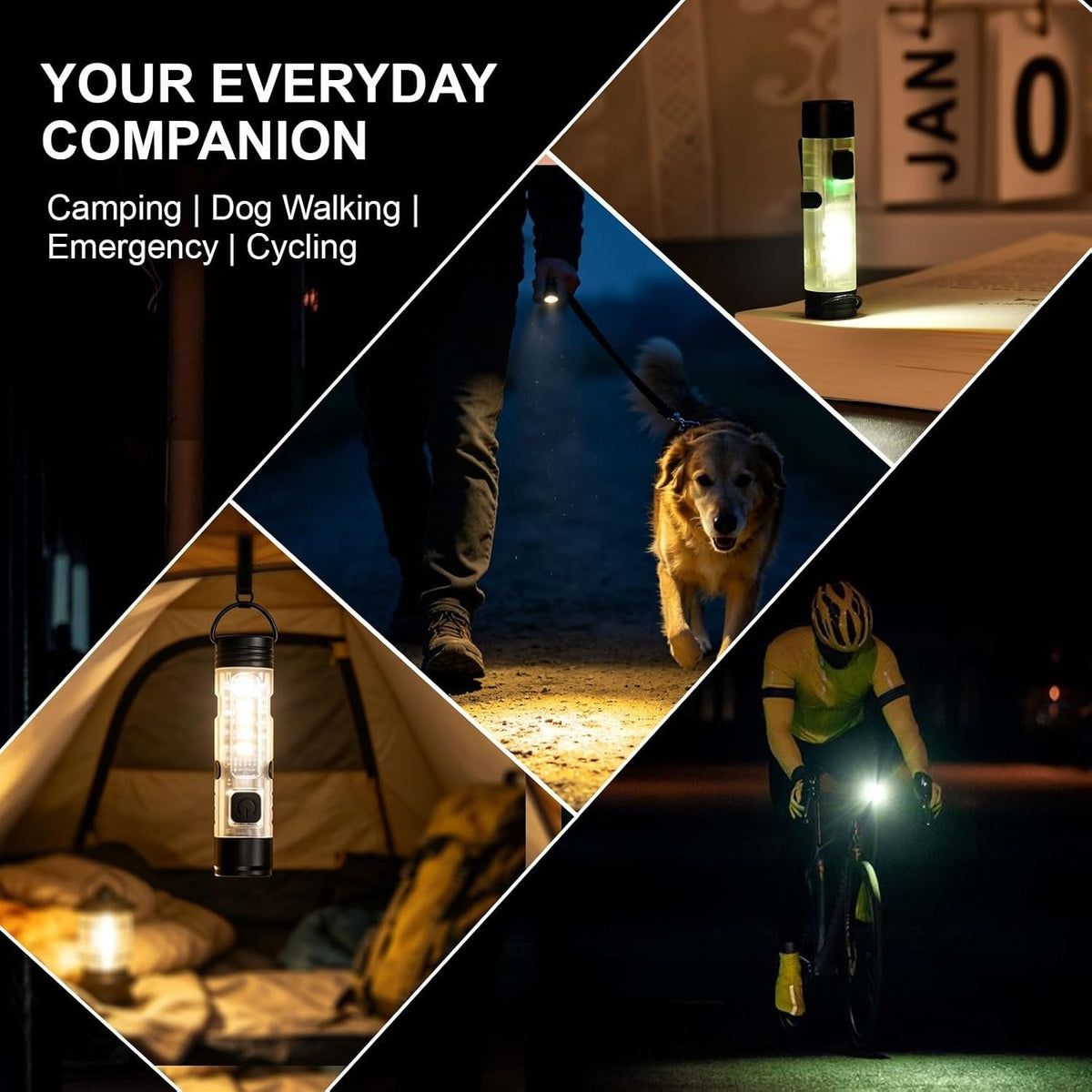 Rechargeable Mini EDC Keychain Flashlight with Dual Light Modes