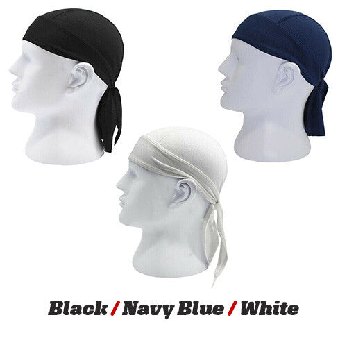 3 Pack Skull Cap Motorcycle Head Wrap Tie Durag Cycling Hat Quick-Drying