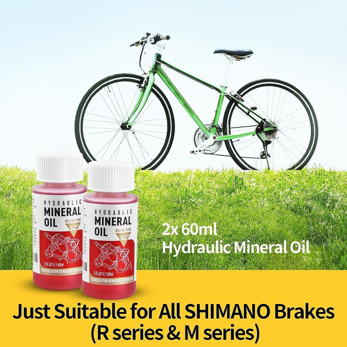 Hydraulic Brake Bleed Kit with Mineral Oil for Shimano Bikes - 120ml