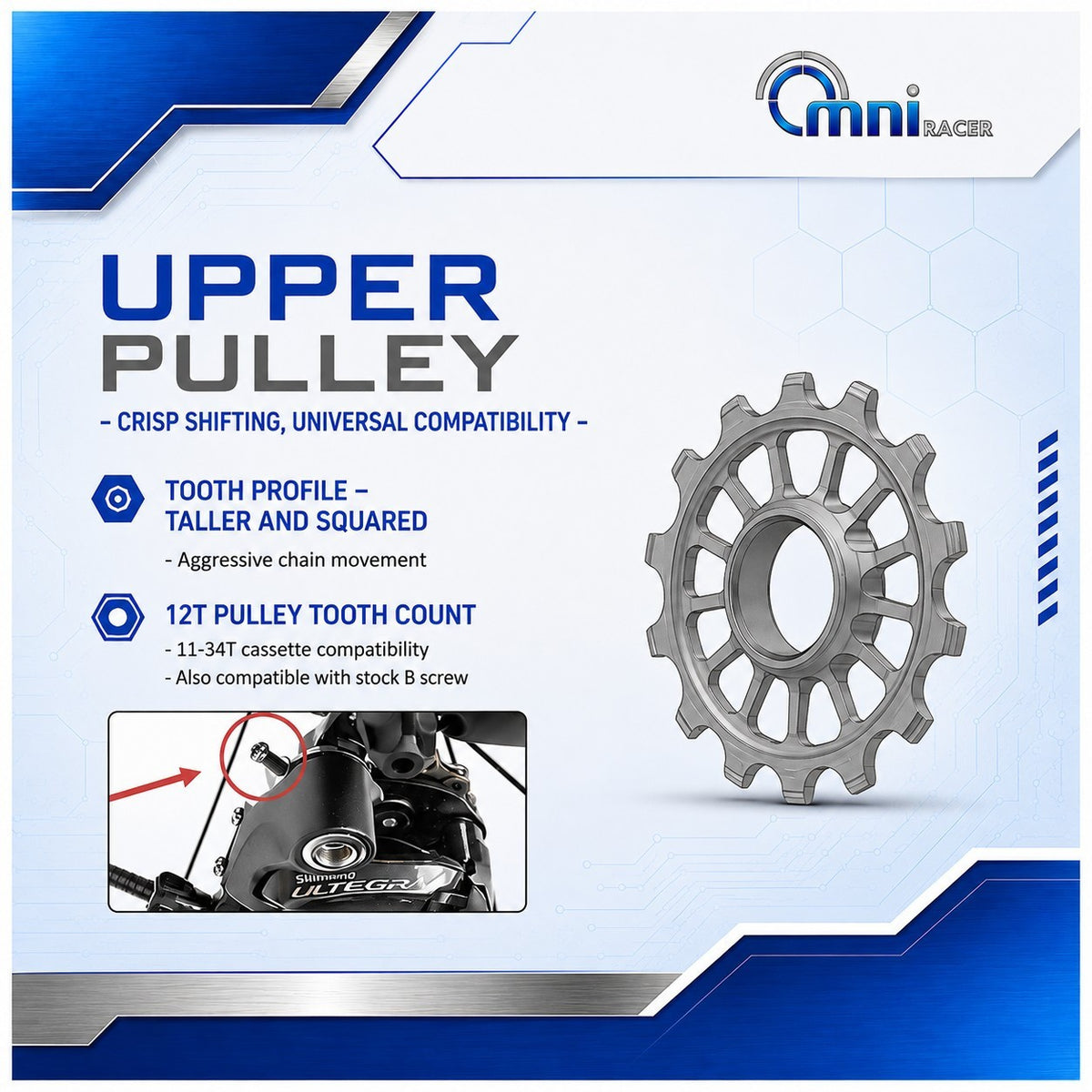 Lightweight Oversize Ti Ceramic Derailleur Pulleys for 11 Speed SRAM Bikes
