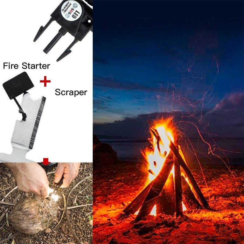 21 in 1 Paracord Survival Bracelet Kit with Emergency Tools & SOS Light