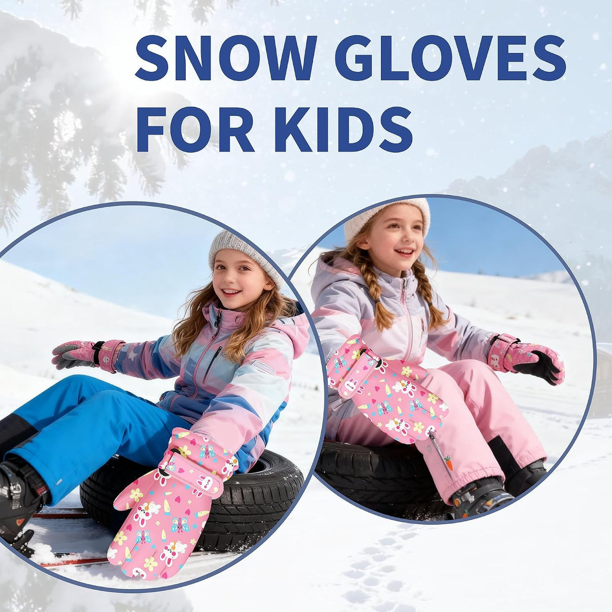 Kids Winter Snow Ski Gloves Waterproof Insulated Outdoor Snowboarding