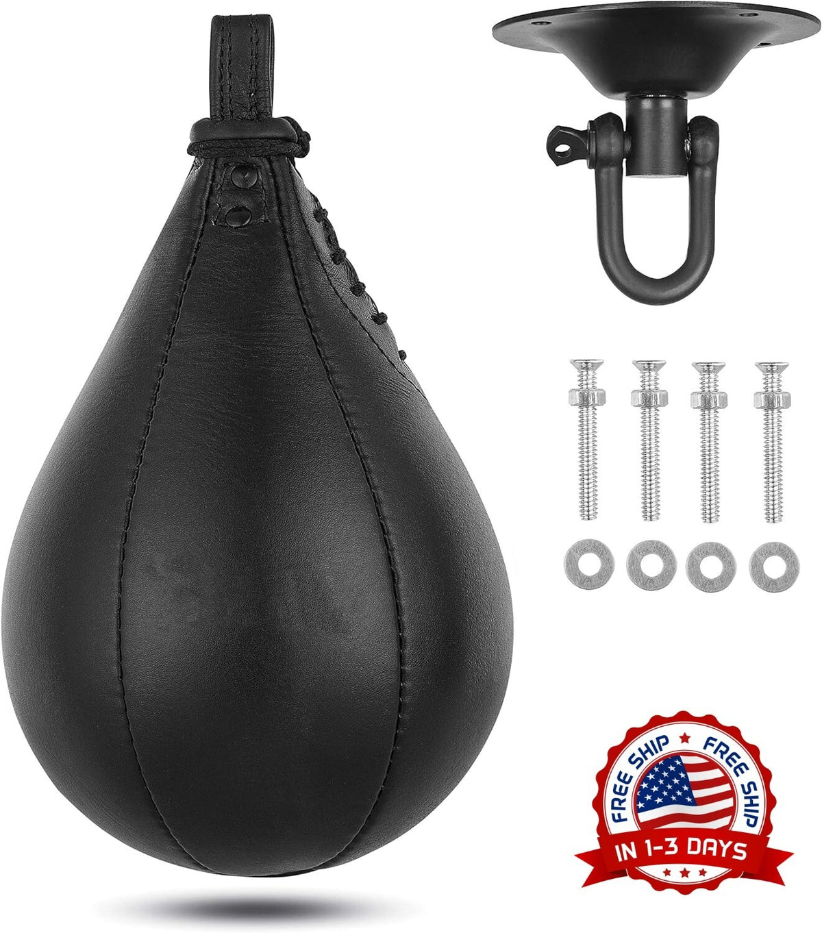 Leather Speed Boxing Ball - Training & Power Workout Equipment