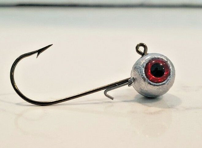 Unpainted Fish Jig Heads with 3D Eyes - Multiple Weights & Colors, Pack of 5
