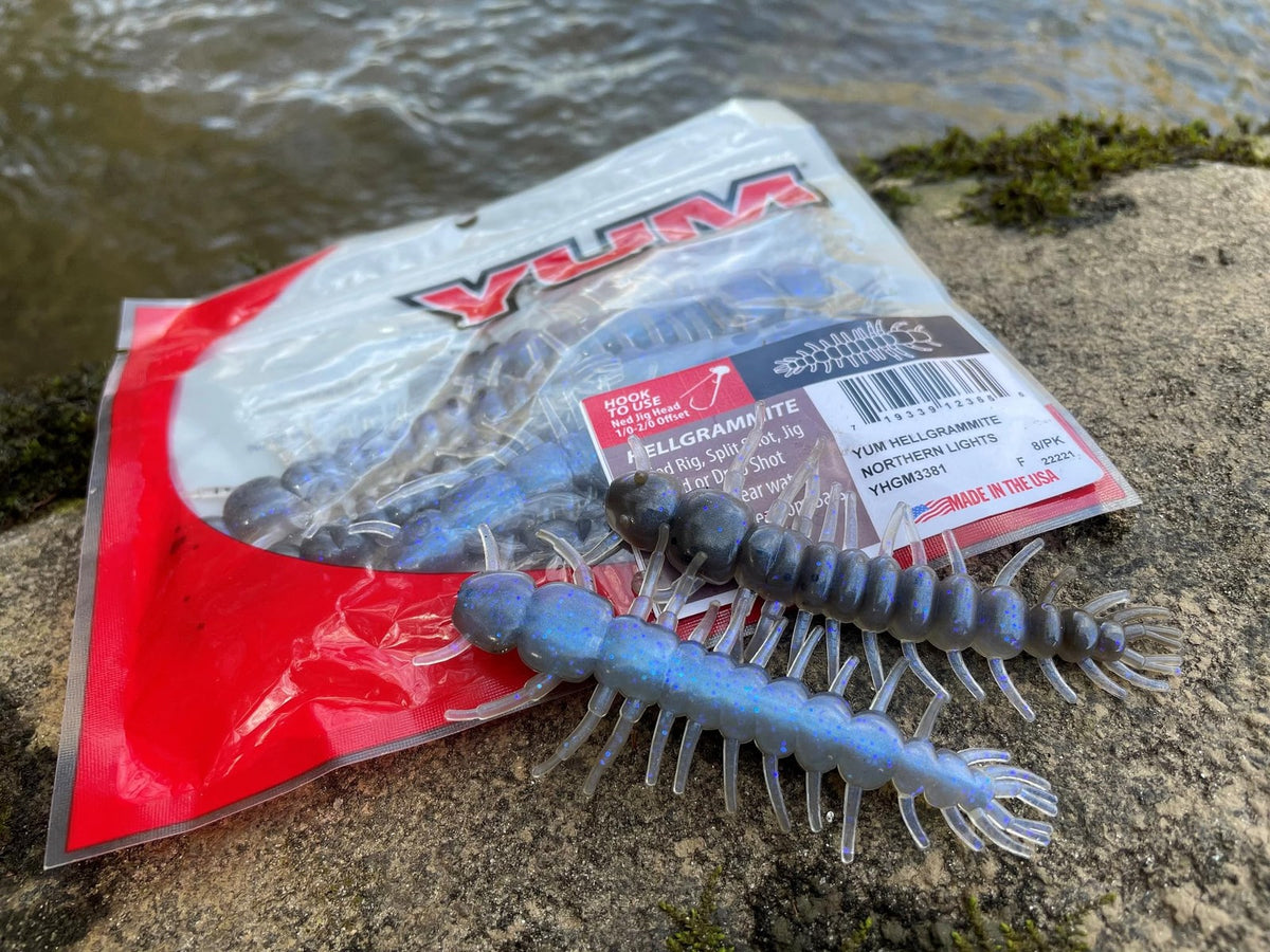 Bass Fishing Lure 3 Inch Hellgrammite Bait for Freshwater Anglers
