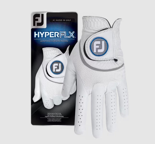Men's Golf Glove Hyperflx Left Hand Breathable Flexible White - New