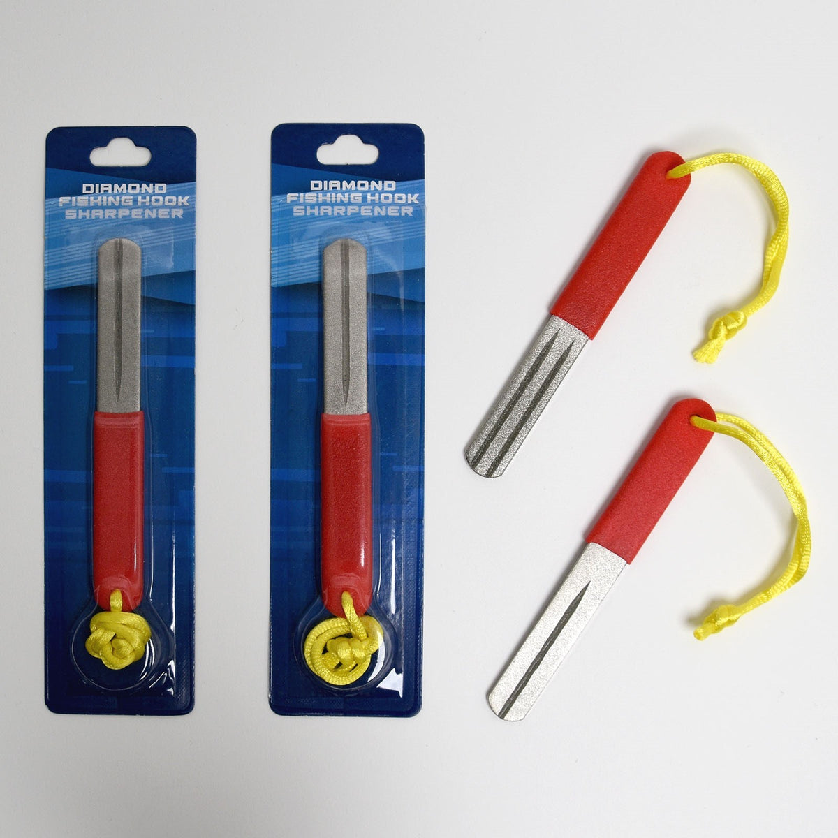 Diamond Fishing Hook Sharpener Set with Lanyard - 2 Pieces