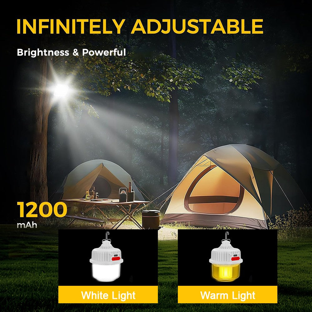 Solar Powered LED Camping Lantern with Rechargeable Battery & Waterproof Design