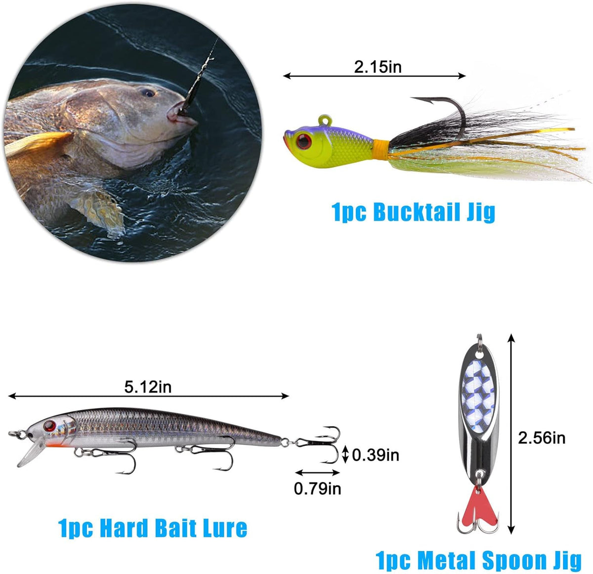 Saltwater Surf Fishing Tackle Kit 158pcs with Lures Hooks & Weights