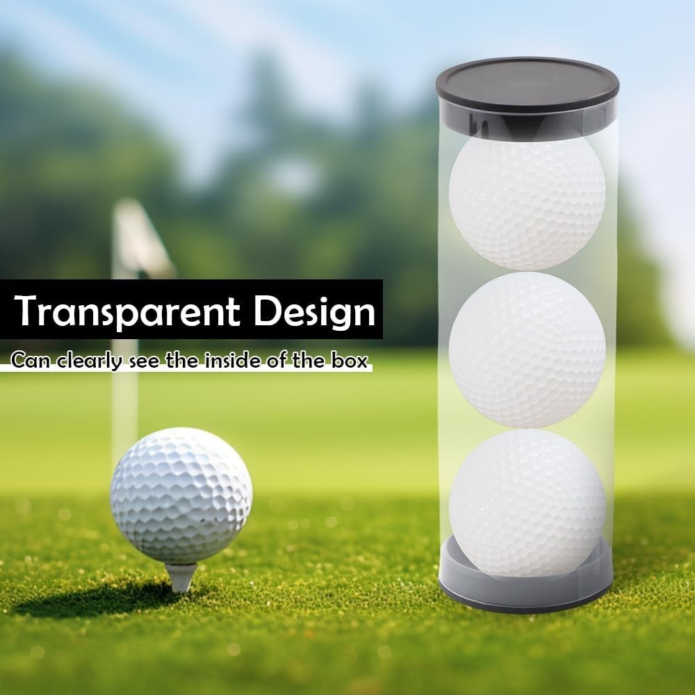 5 Pack Golf Ball Storage Cases - Clear PVC Tubes with Caps for Golf & Travel