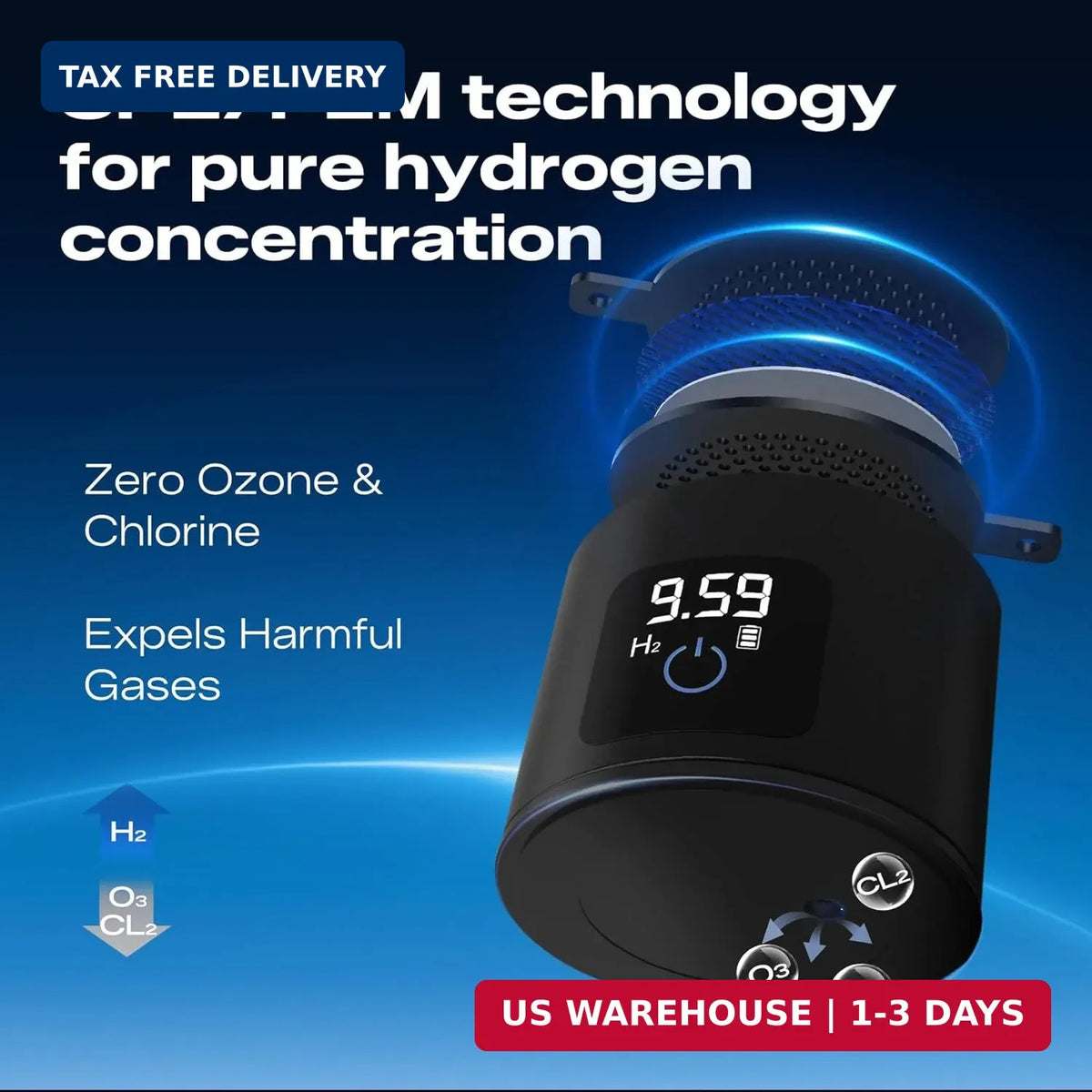 Hydrogen Water Bottle Generator with Glass, Touch Screen, Leakproof Cap - Portable 400ml