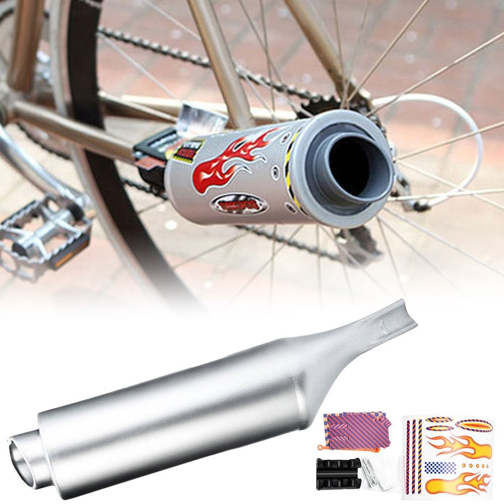 Bike Turbo Exhaust Pipe with Sound Effects - Bicycle Spoke Sound Maker Kit