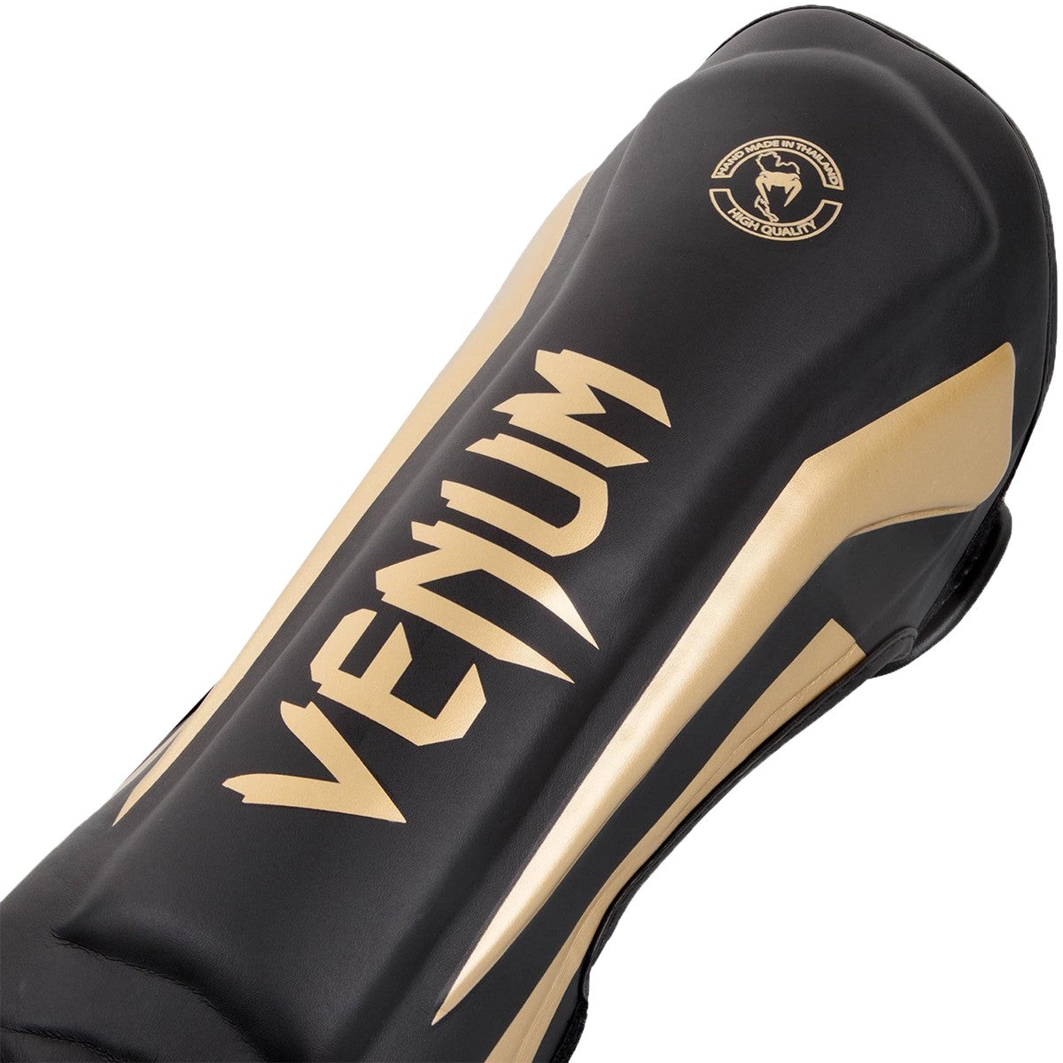 Lightweight Boxing Shin Guards with Hook and Loop Closure - Black Gold