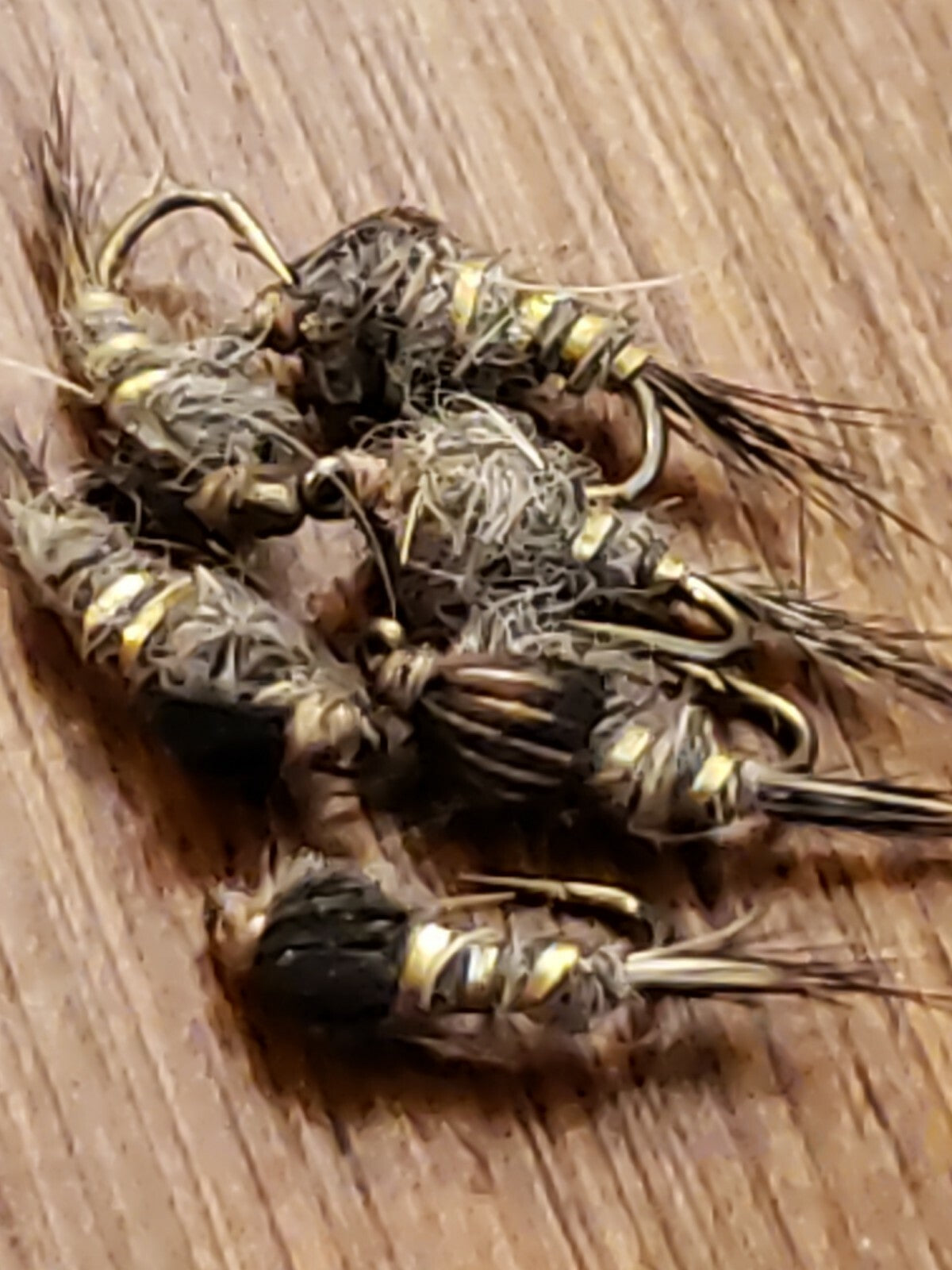 Fly Fishing Nymph Flies Dark Hare's Ear Custom Tied Size 18 - 1/2 Dozen