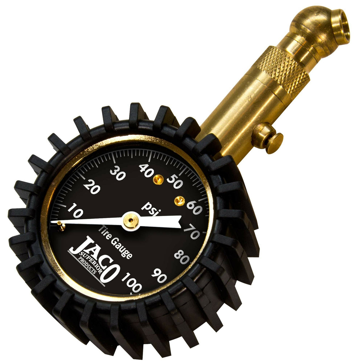 Analog Tire Pressure Gauge 0-100 PSI with Glow Dial & Built-in Bleeder Valve