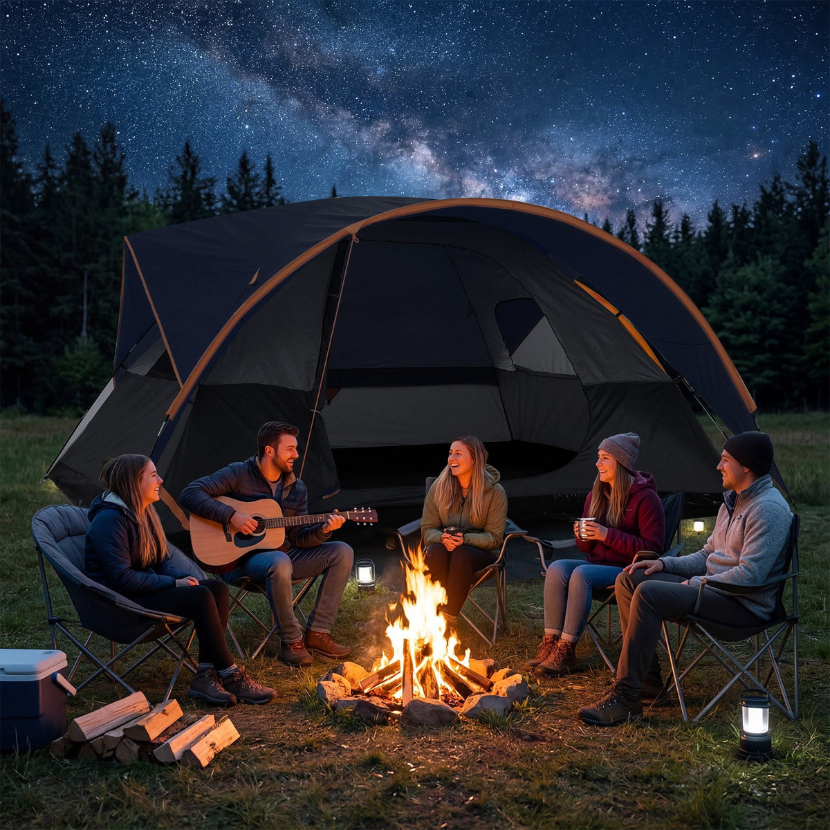 8 Person Family Camping Tent Waterproof Quick Setup Double Layer Shelter
