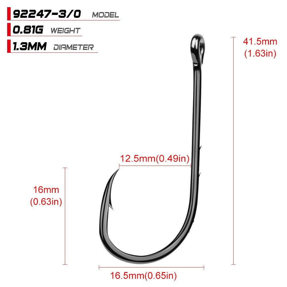 High Carbon Steel Baitholder Fishing Hooks Assortment - Multiple Sizes & Quantities