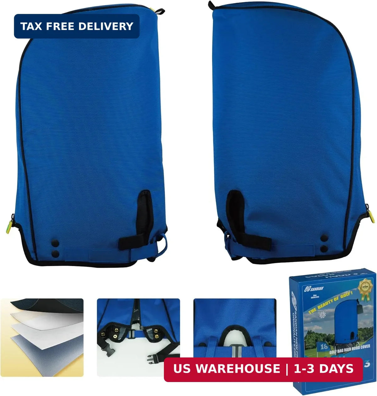 Golf Bag Rain Cover Waterproof Weather-Resistant 1260D Oxford Polyester