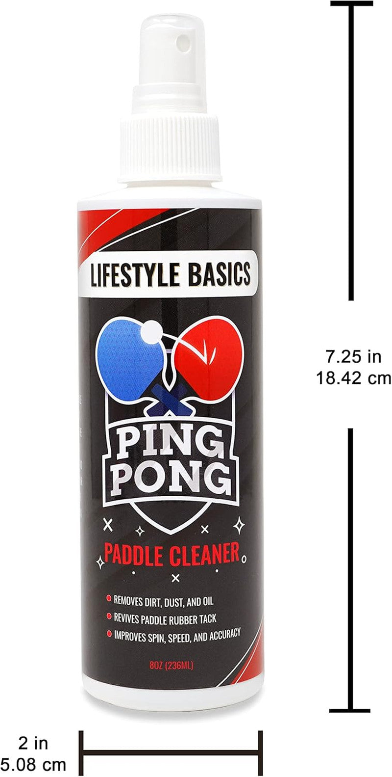 Ping Pong Paddle Cleaner 8 oz - Table Tennis Racket Rubber Cleaner