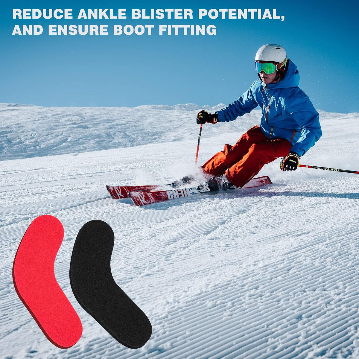 24 Pcs Ski & Snowboard Boot J Bars Foam Padding Self-Adhesive Inserts