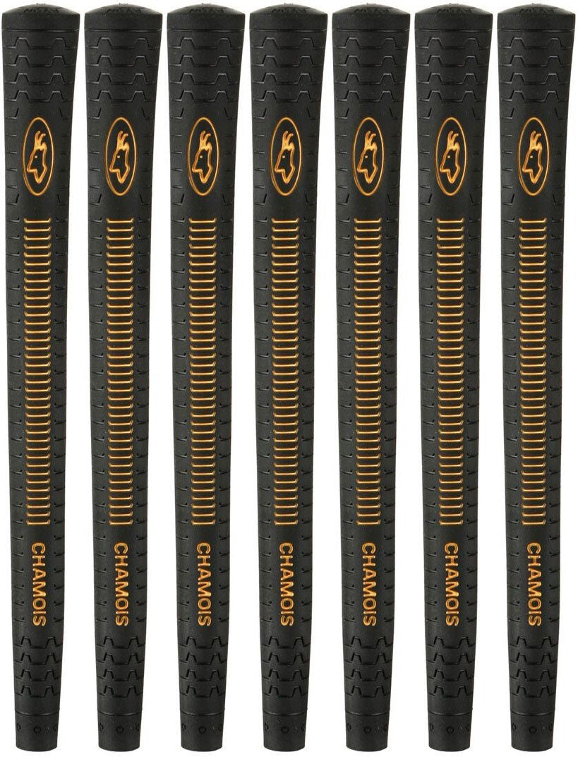 Golf Grip Set of 7 Jumbo Chamois Black Golf Club Grips - Comfortable & Soft