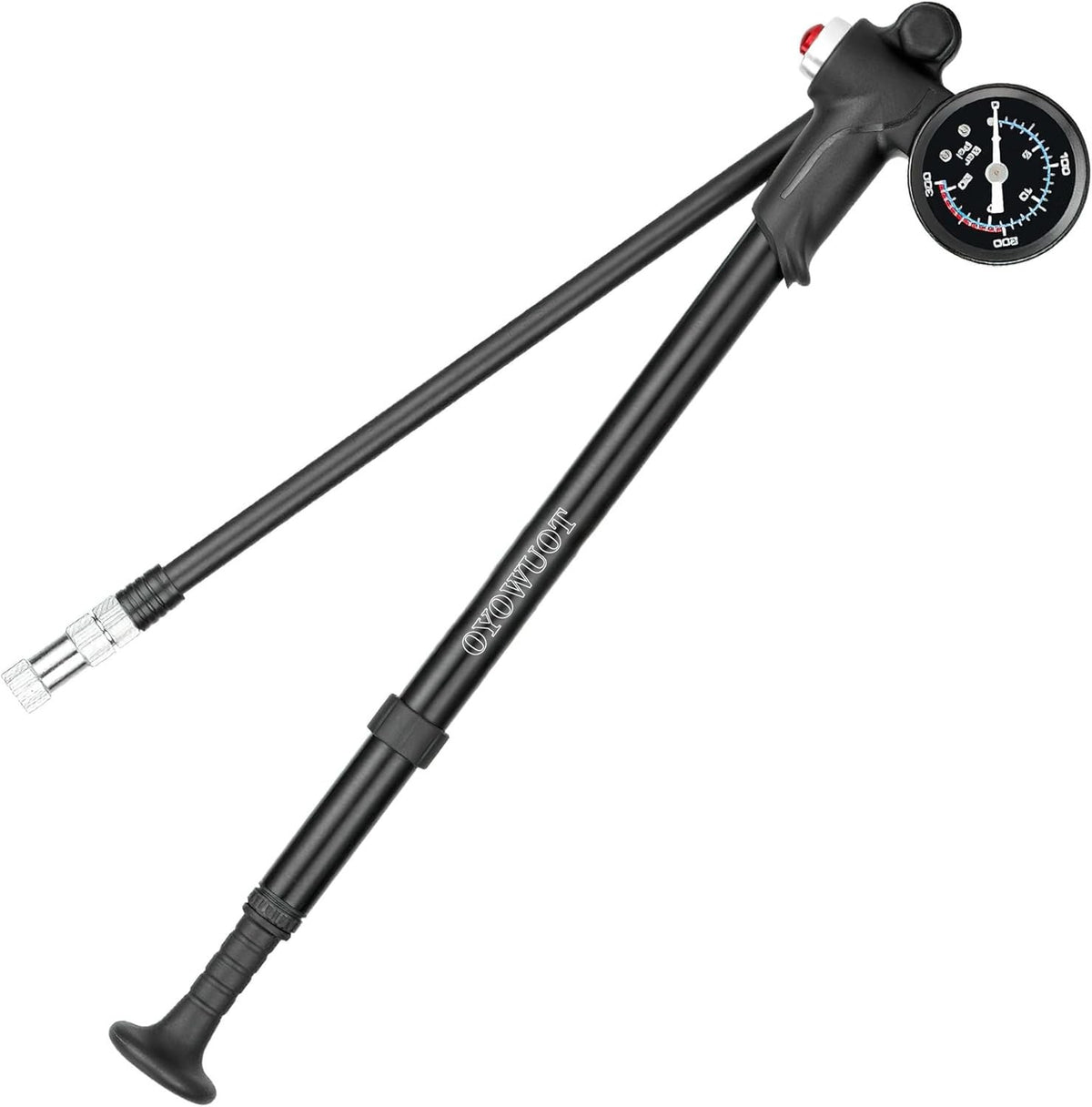Bike Shock Pump with Gauge - 300 PSI Air Compressor for Fork & Shock