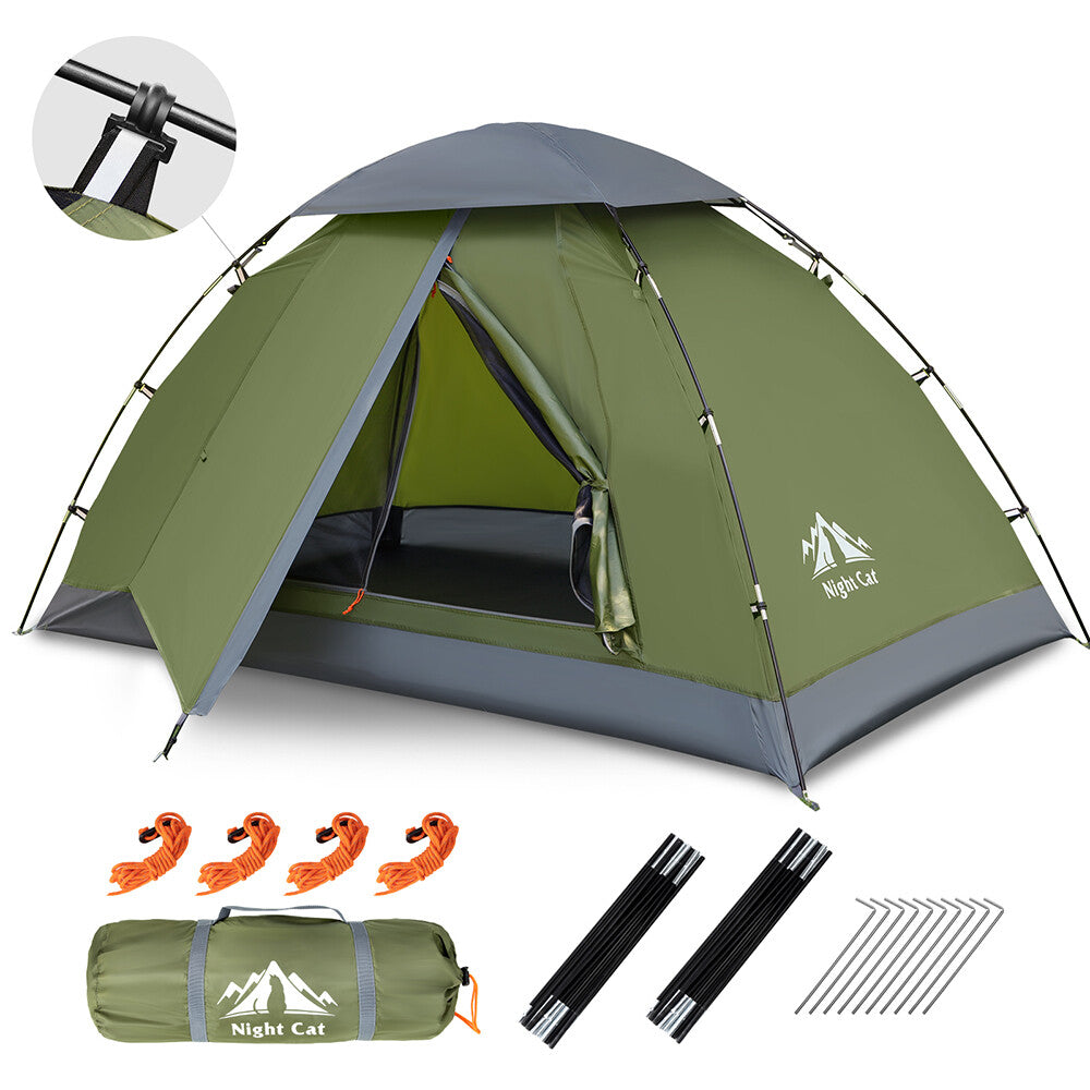 6-Person Camping Tent with Rainfly Mesh Windows Large Door Ground Stakes