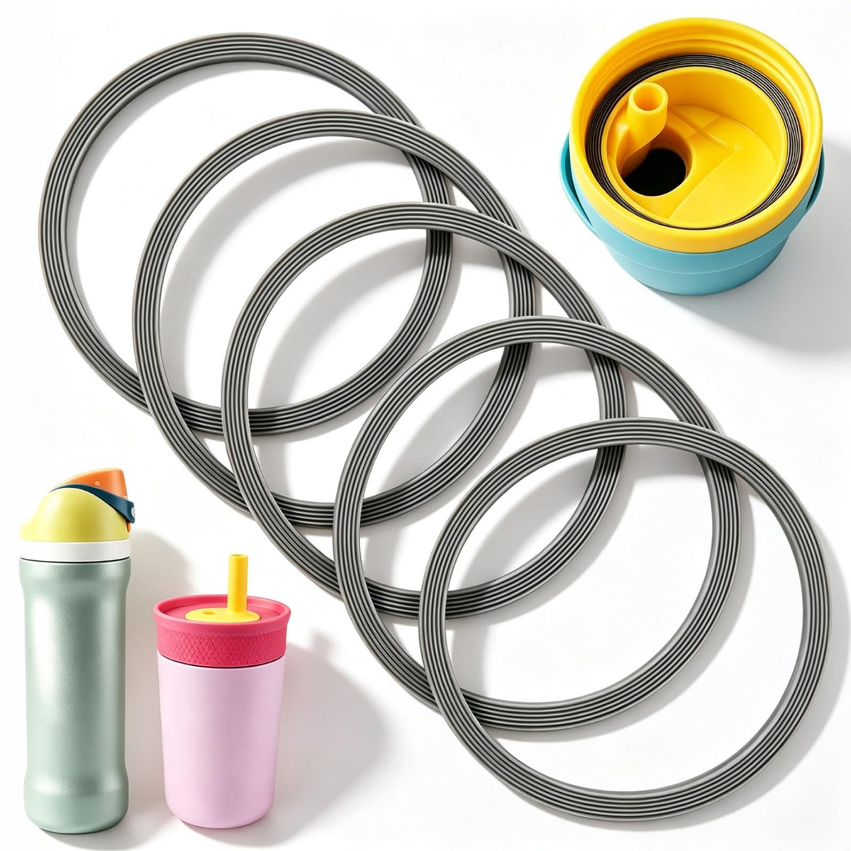 Replacement Silicone Seal Ring for Owala FreeSip Bottles 5-Pack