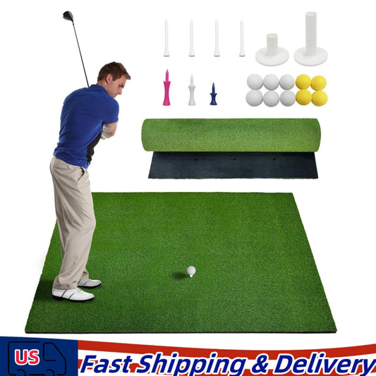 Golf Hitting Mat 5x5ft Premium Turf Practice Mat for Indoor Outdoor Use
