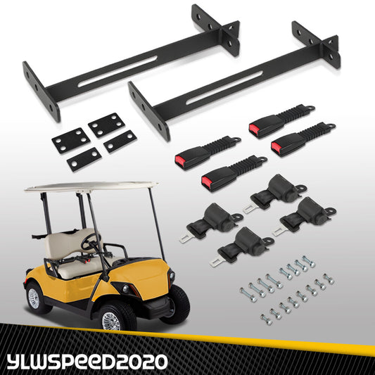 Retractable Golf Cart Seat Belts and Bracket Kit for EZGO Yamaha Club Car