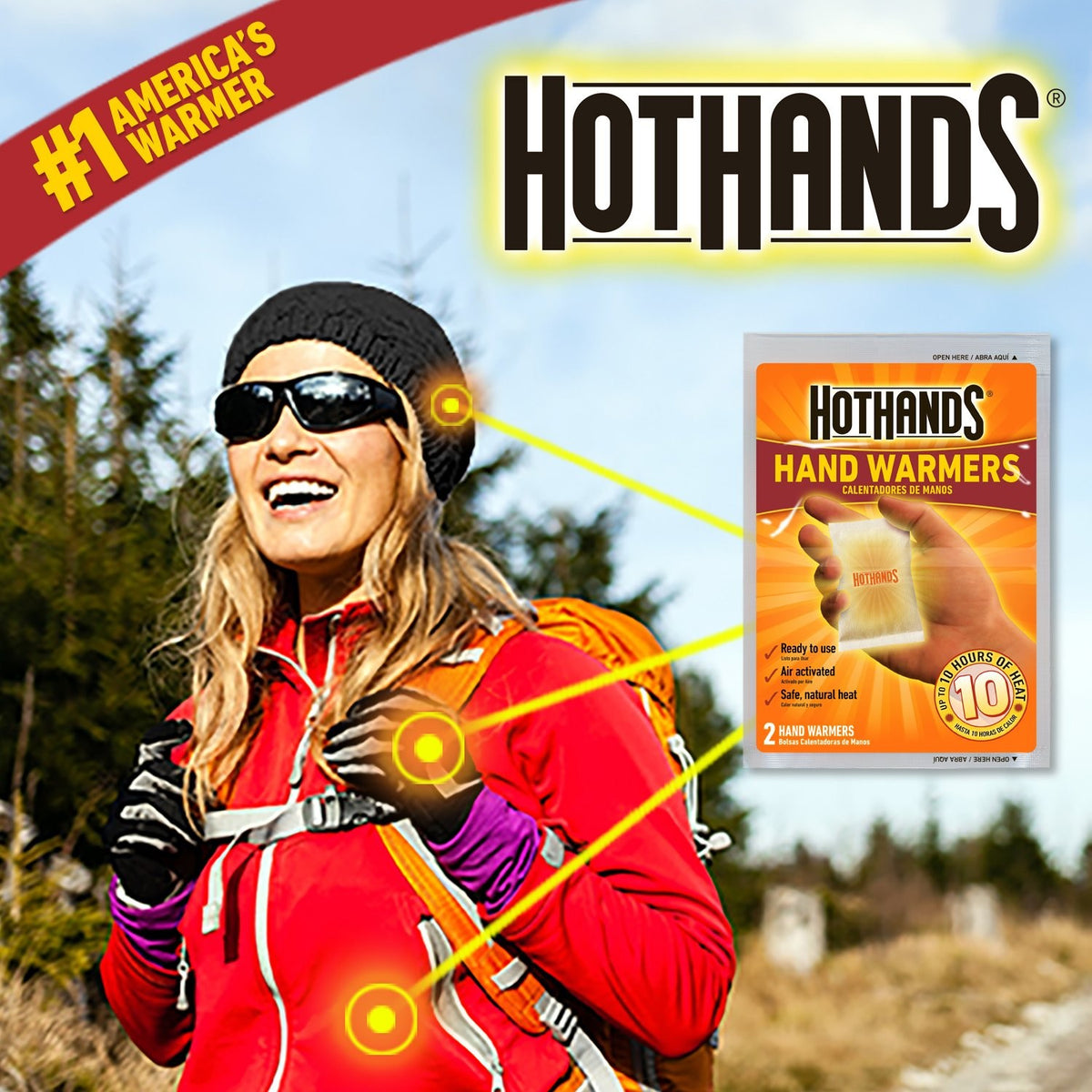 HotHands Hand Warmers Value Pack – 10 Pairs Up to 10 Hours of Natural Heat