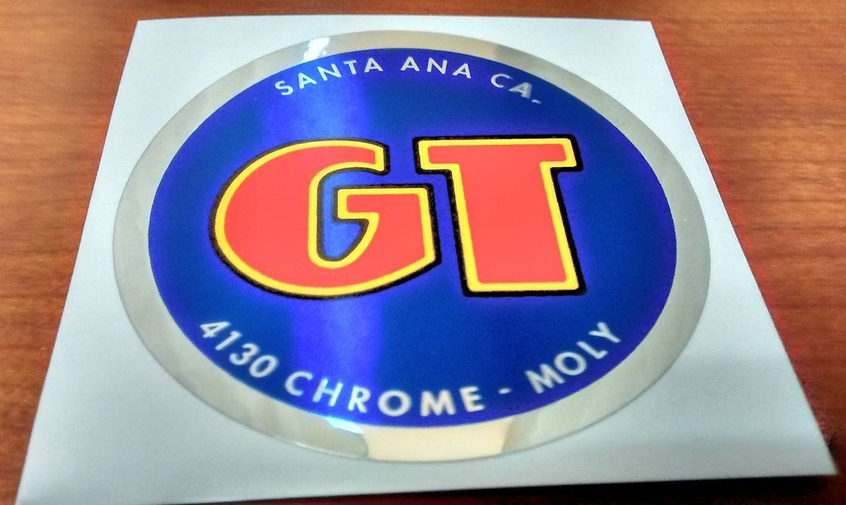 BMX Bicycle Coin Decal Blue Chrome Foil 2.25 Inch - Old School BMX
