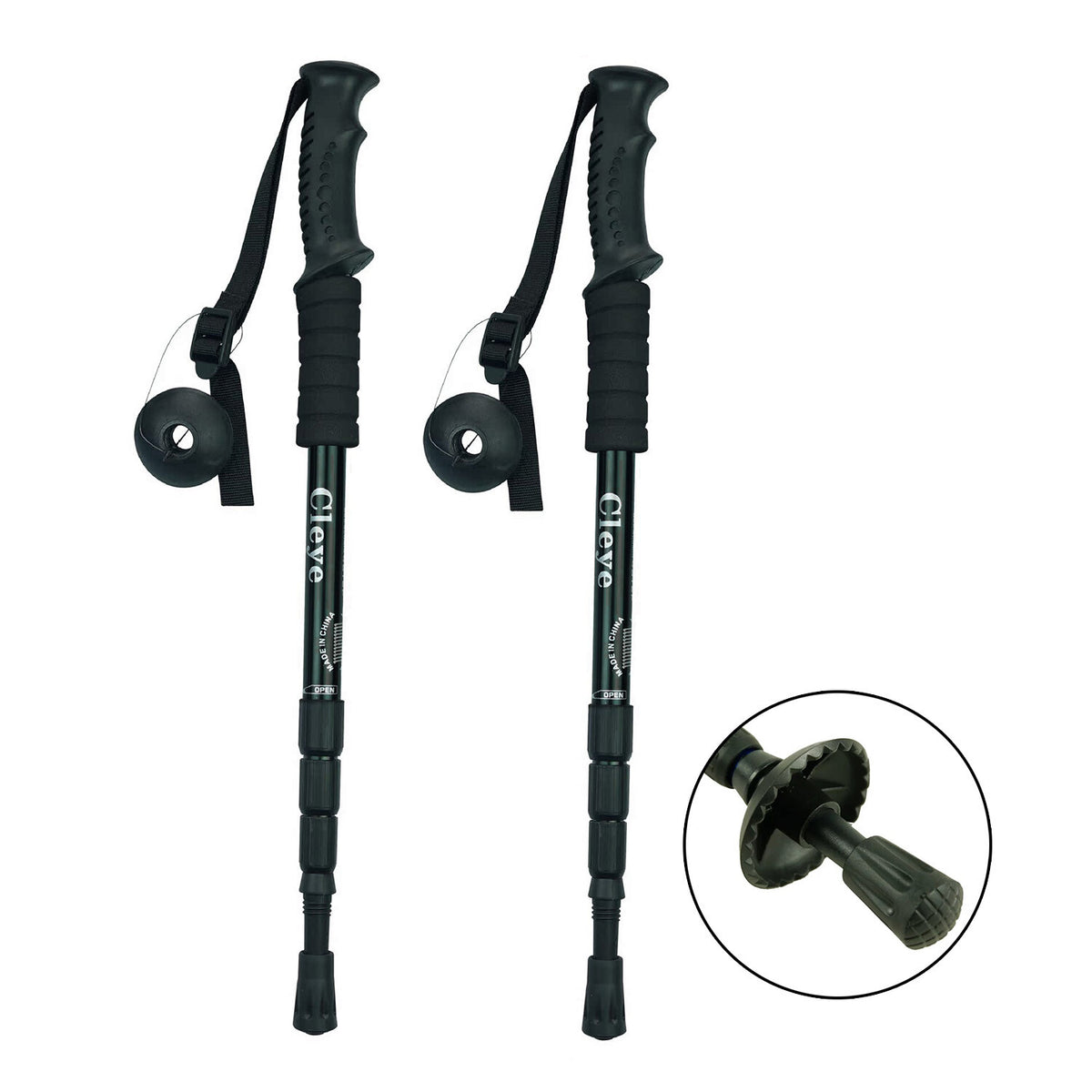 Adjustable Anti-Shock Hiking Poles - Lightweight Trekking Sticks for Outdoor Trails