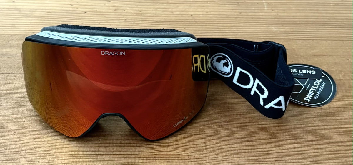 Snow Ski Goggles with Lumalens Red Black Lens - Free Shipping