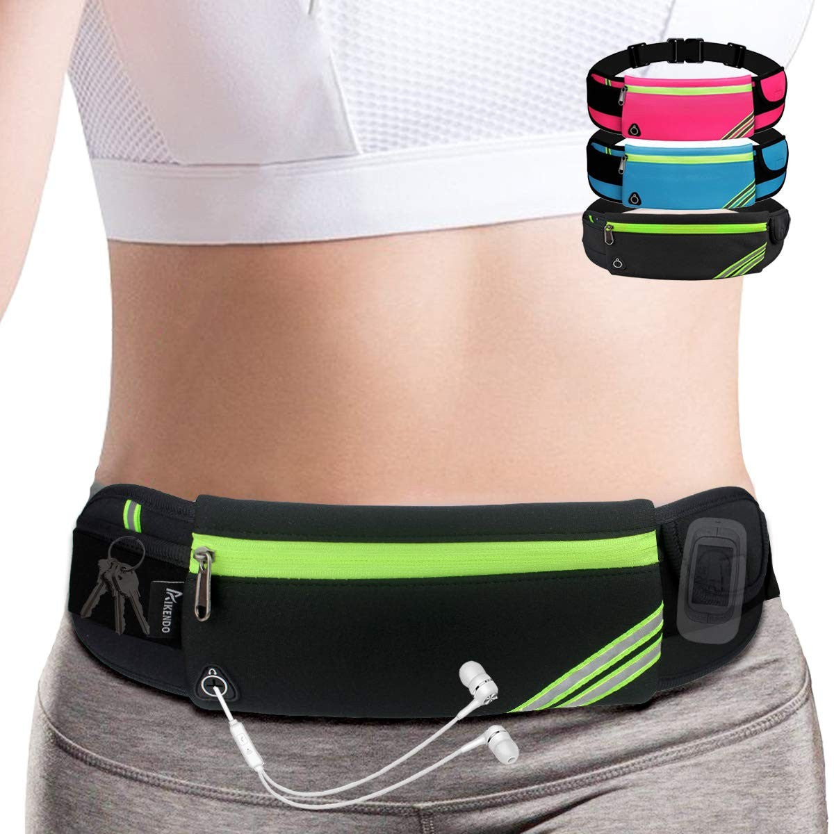 Running Belt Fanny Pack for Jogging, Hiking, Cycling - Water Resistant, Adjustable
