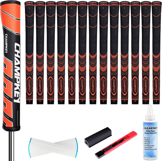 Golf Club Grips Oversized 13 Pack Orange Re-Grip Kit with Tape & Tools