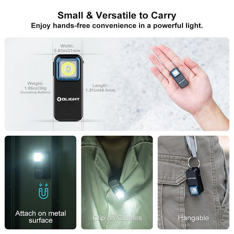 Rechargeable LED Clip Light 300 Lumens with Red Night Vision Mode for Camping, EDC & Outdoor Use