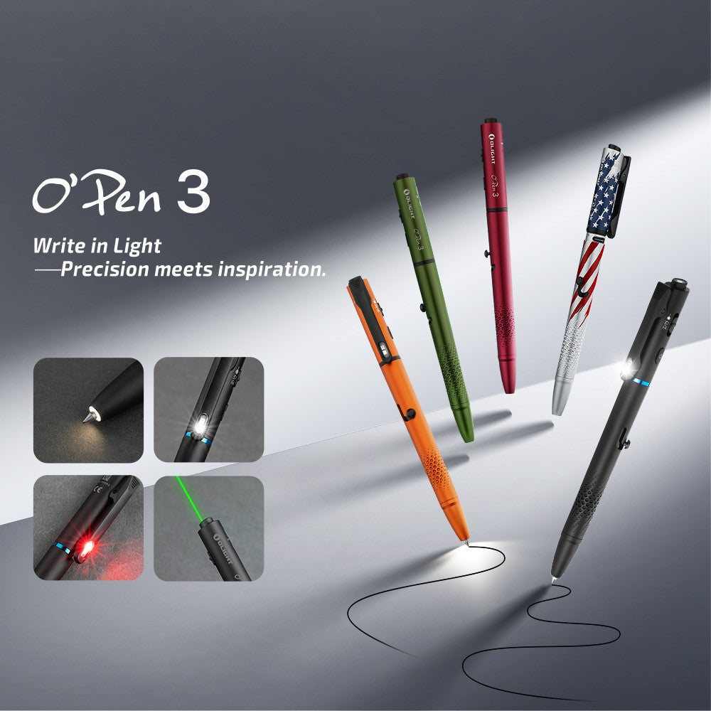Multifunctional Pen Light with Green Laser and 120 Lumens - OD Green