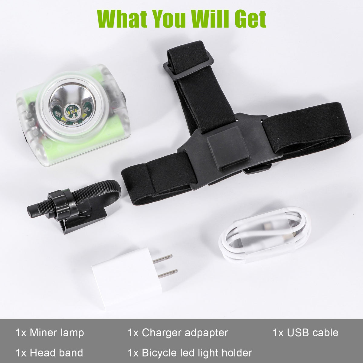 Rechargeable Waterproof LED Hard Hat Light with Charger IP68