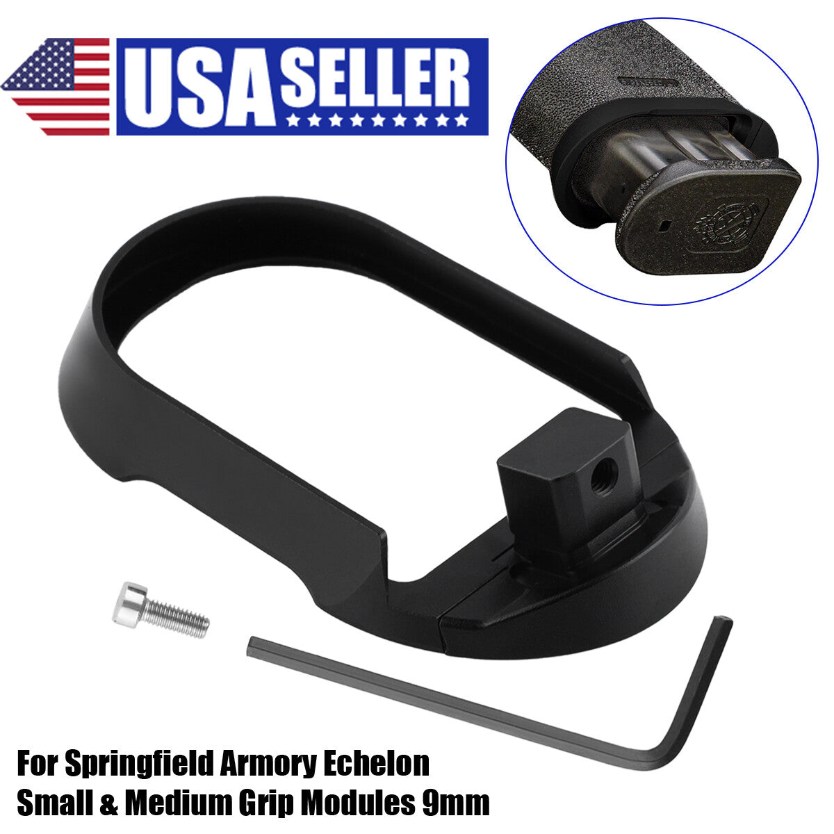 Aluminum Magwell Fits Springfield Echelon Low Profile Funnel 9mm - Black