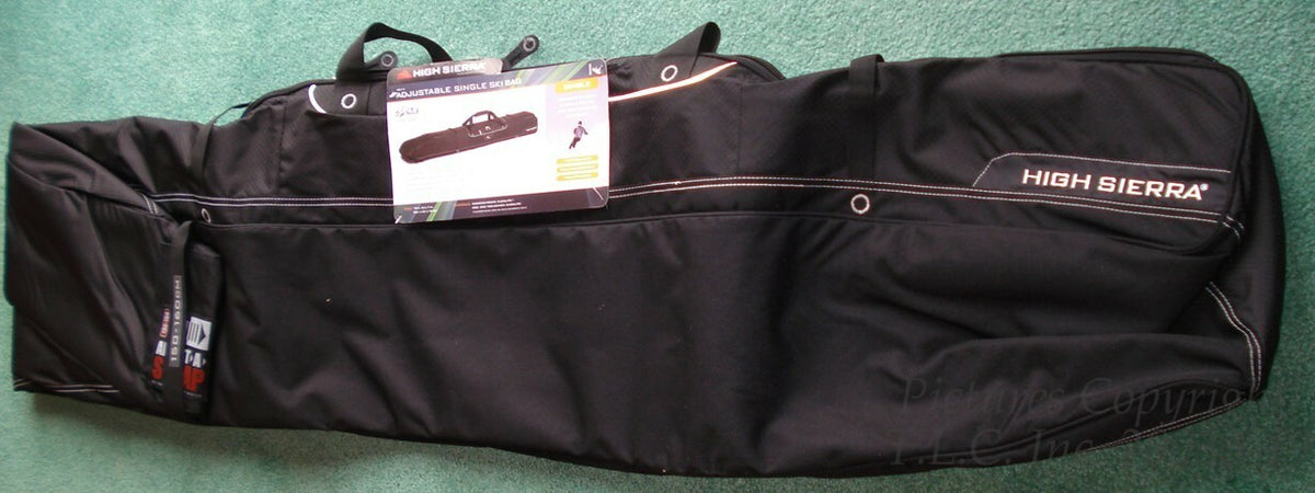 Adjustable Fully Padded Ski Bag for Single Skis - Black