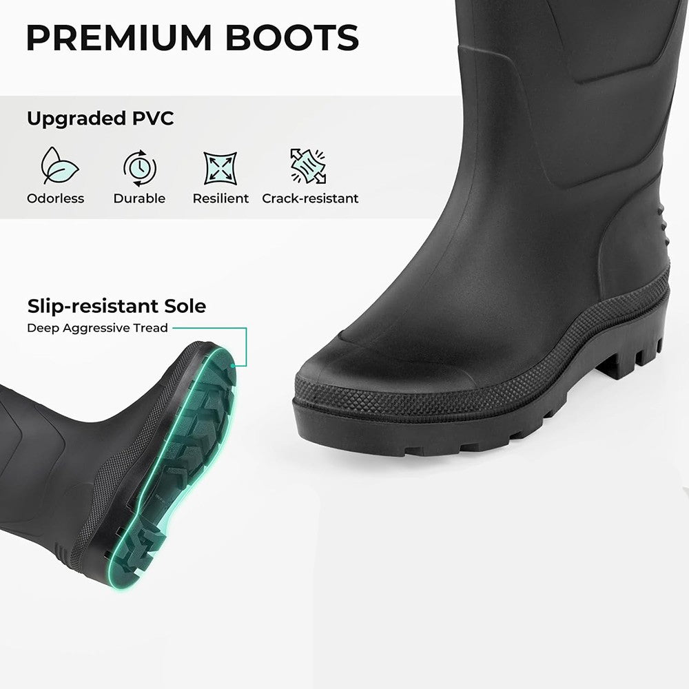 Waterproof Nylon Chest Waders for Fishing and Hunting with Cleated Sole