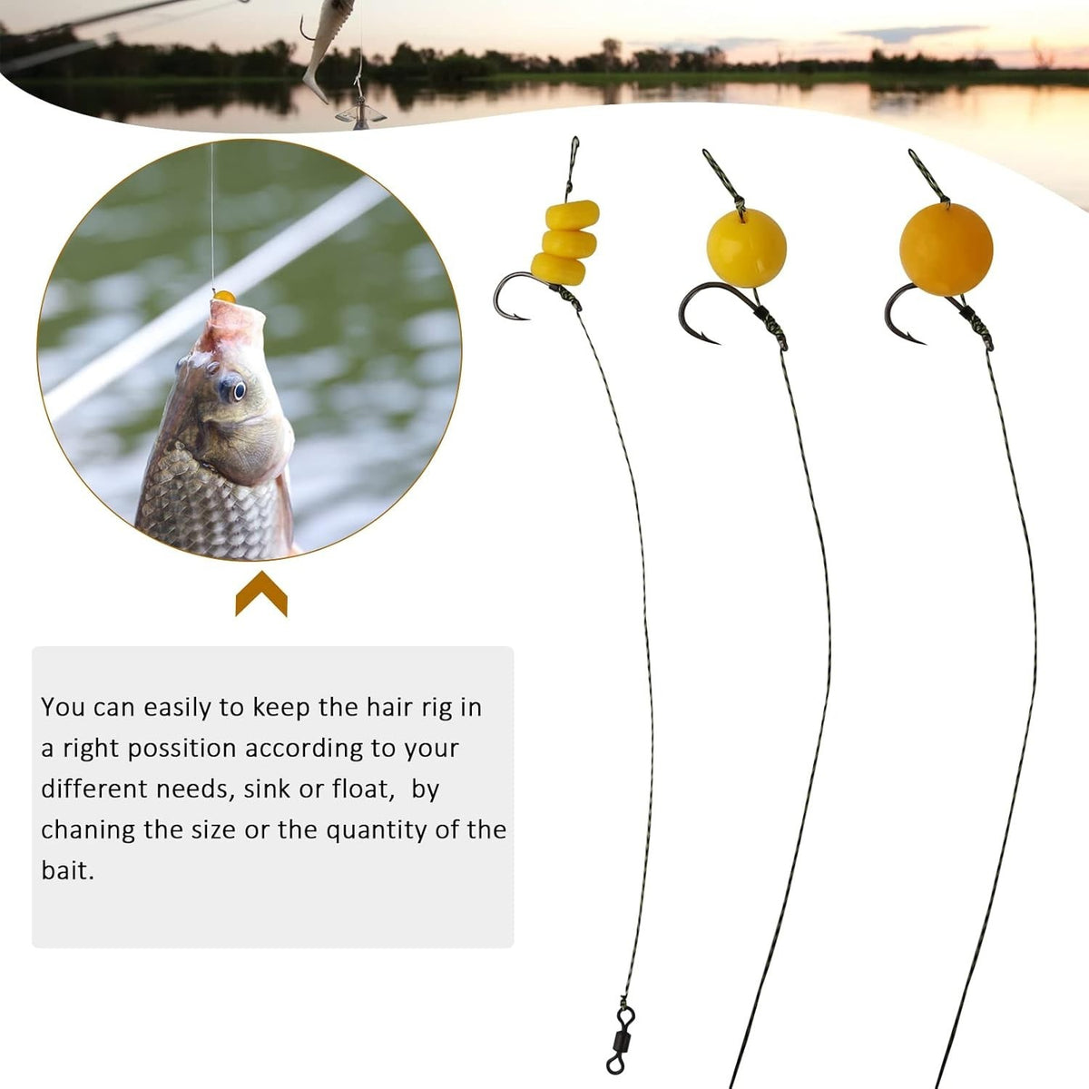 Carp Fishing Hair Rig Kit with Hooks, Bait & Accessories - 151 Pieces