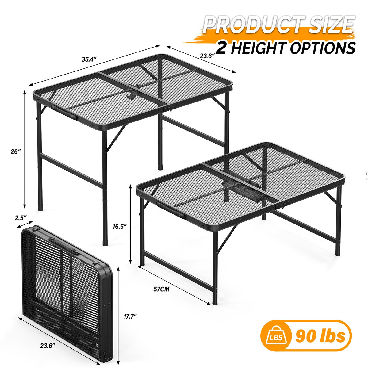 Portable Camping Picnic Table 3ft Folding Outdoor Grill Side Table