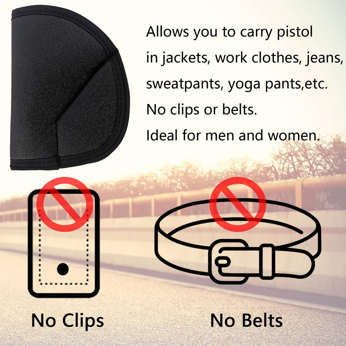 Concealed Leather Pocket Holster for Small Revolvers with Up to 2.25" Barrel